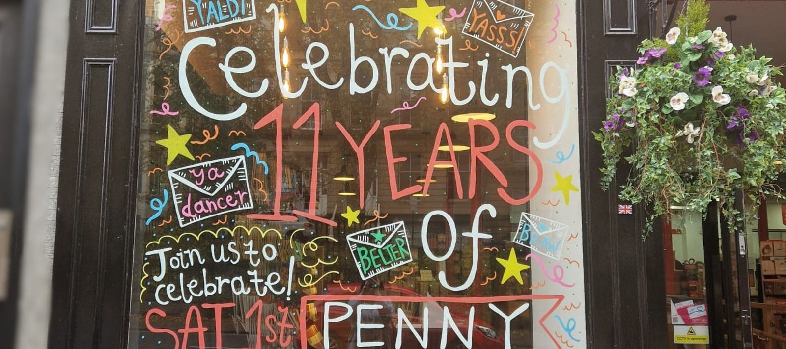 Celebrating 11 Years of Penny Black - Shop window at Penny Black West End
