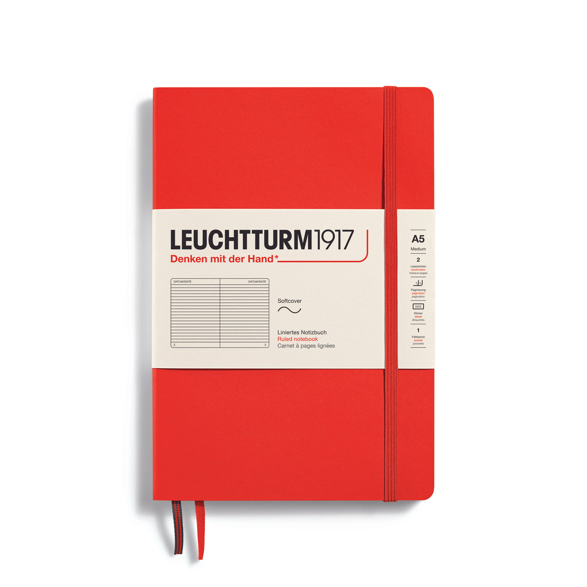 Leuchtturm1917 Notebook A5 Medium Softcover in lobster