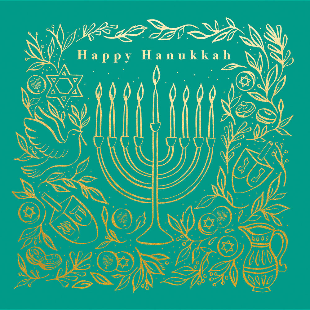 Gold Menorah Hanukkah Celebration Card by penny black