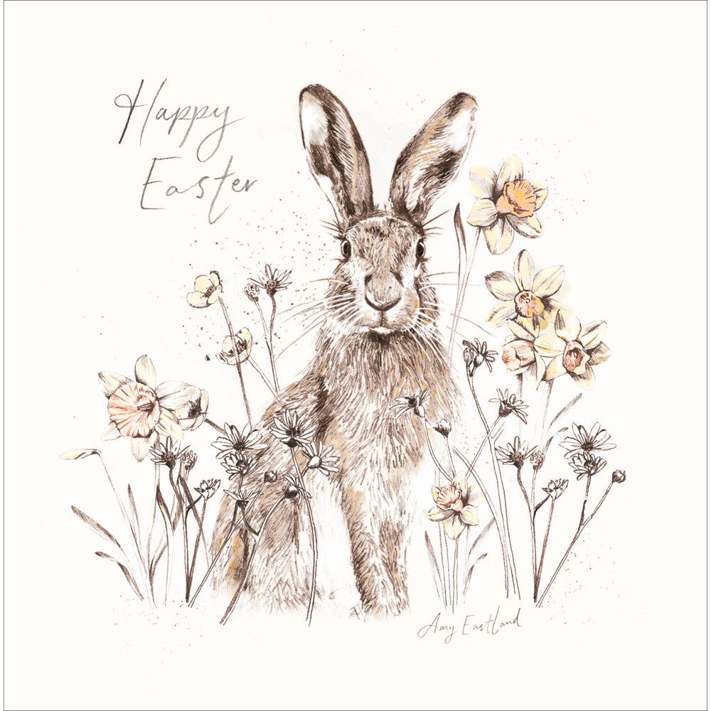 Nestled Hare Easter Art Card by penny black