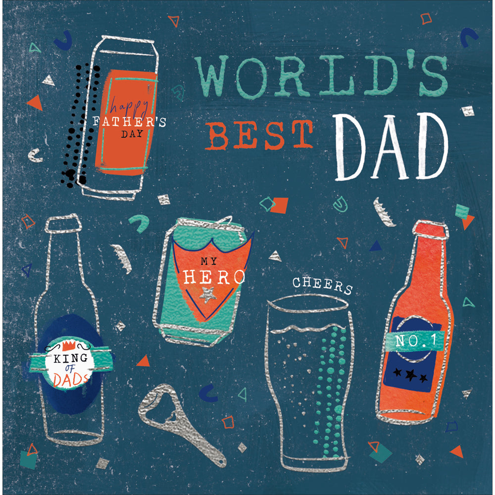 World's Best Beers Dad Doodles Father's Day Card by penny black