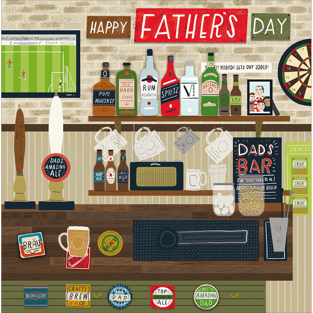 Dad's Man Cave Bar Father's Day Card by penny black