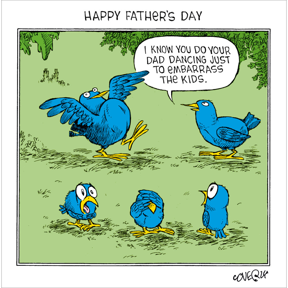 Bird Dad Dancing Funny Father's Day Card by penny black