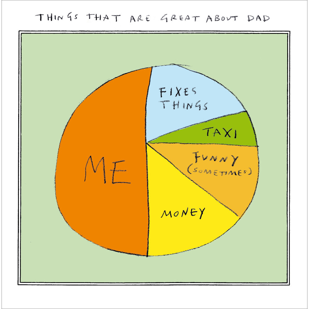 Great About Dad Pie Chart Funny Father's Day Card by penny black
