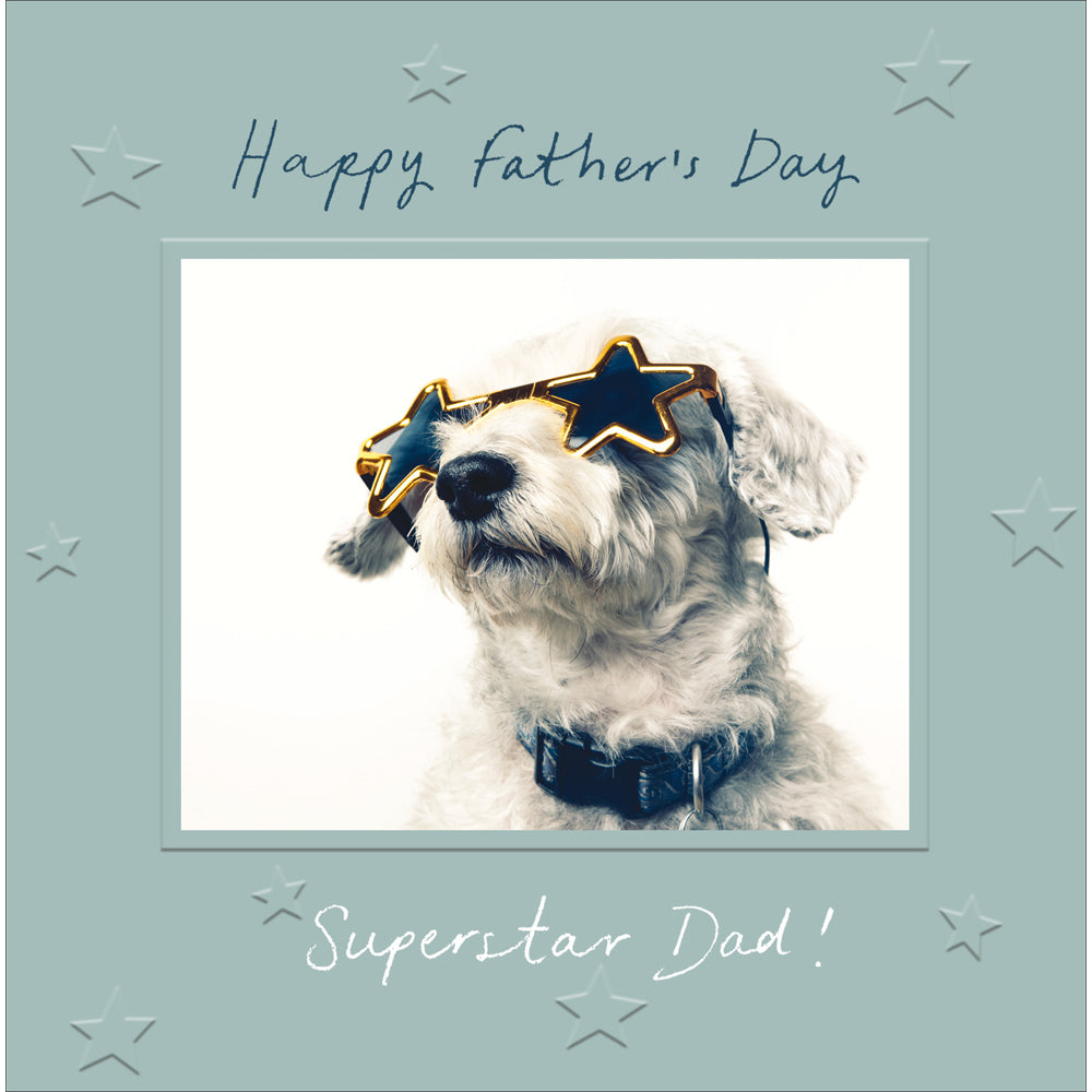 Superstar Dad Dog Photographic Father's Day Card by penny black