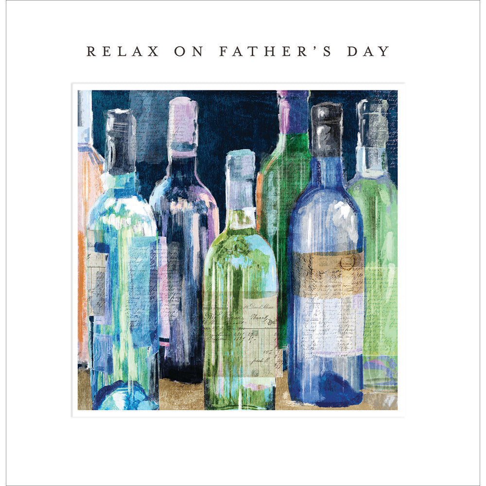 Wine Bottles Art Father's Day Card by penny black