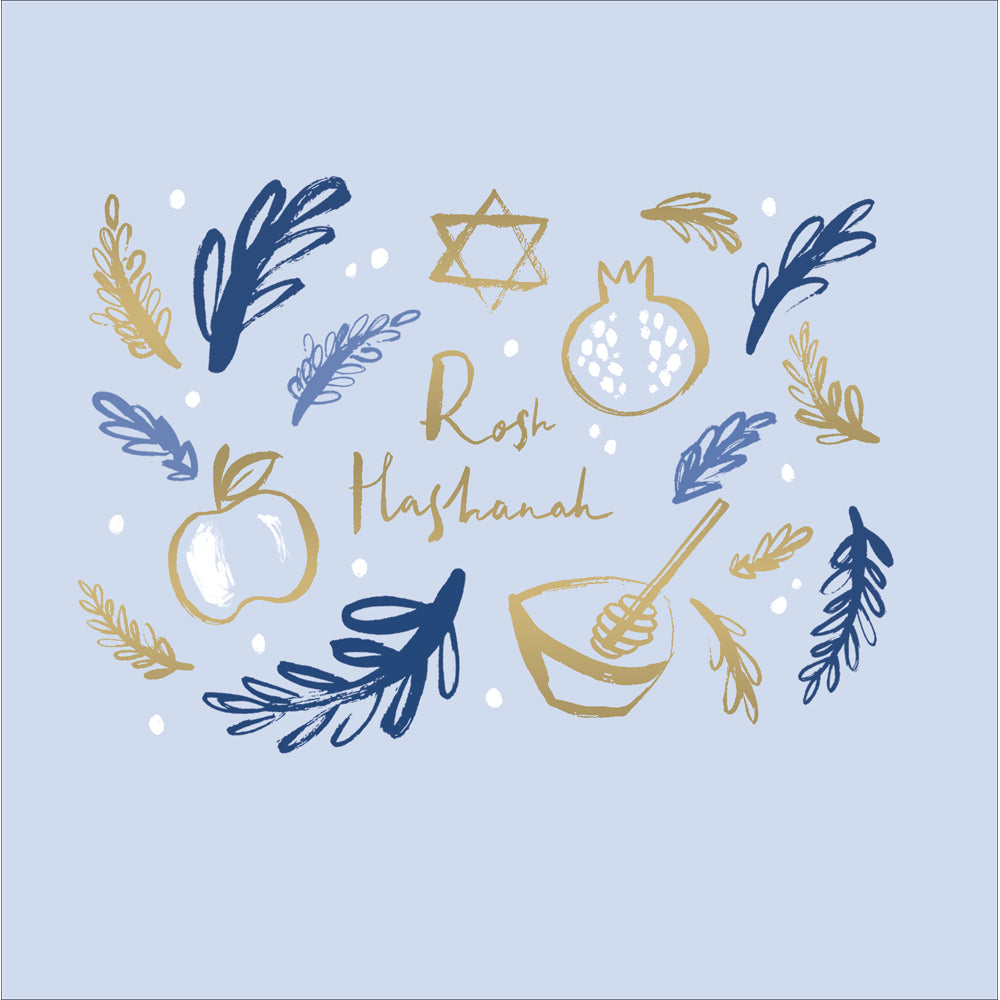 Rosh Hashanah Painted Icons Jewish New Year Card by penny black