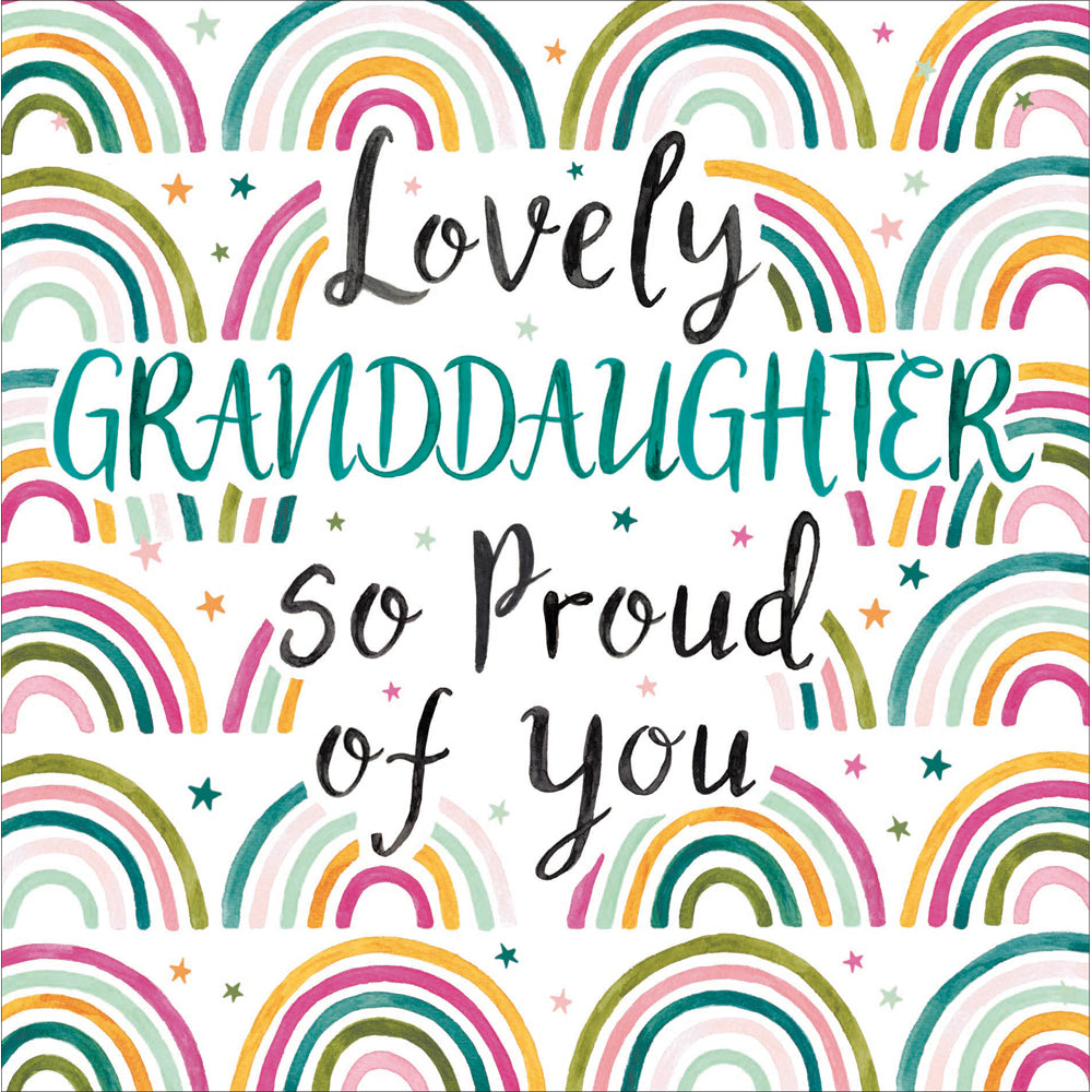 Granddaughter Rainbow So Proud Congratulations Card by penny black