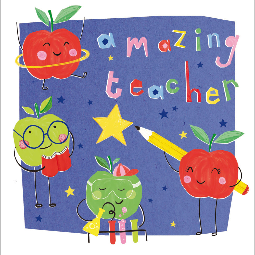 Amazing Teacher Apples Card by penny black