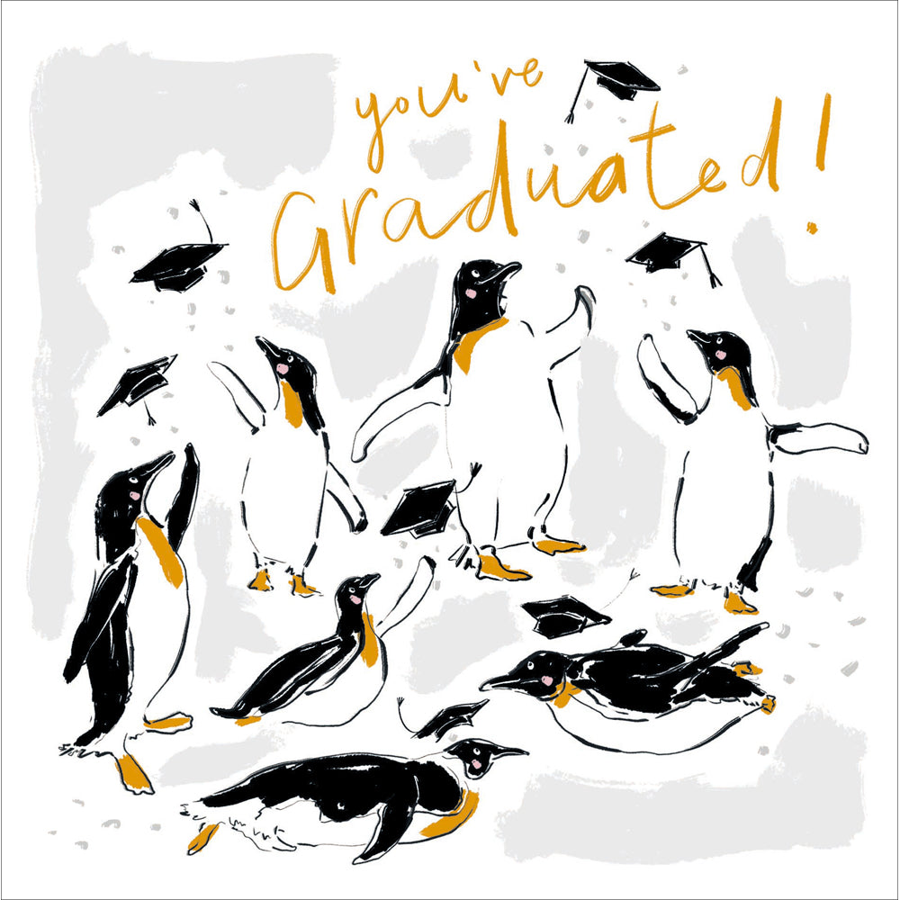 Penguin Party Graduation Card by penny black