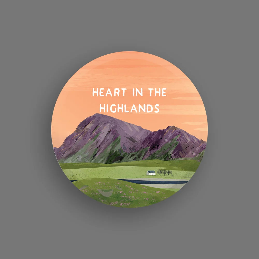 Heart in the Highlands Scottish Pin Badge 4 Pk - penny black