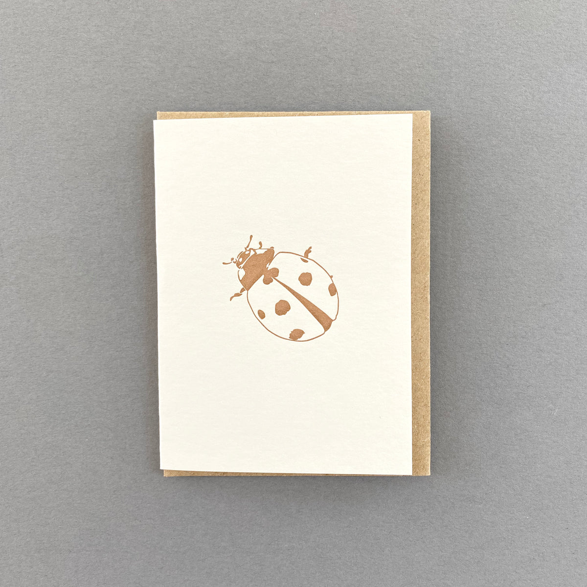 Metallic Insect Ladybug Little Letterpress Notecard