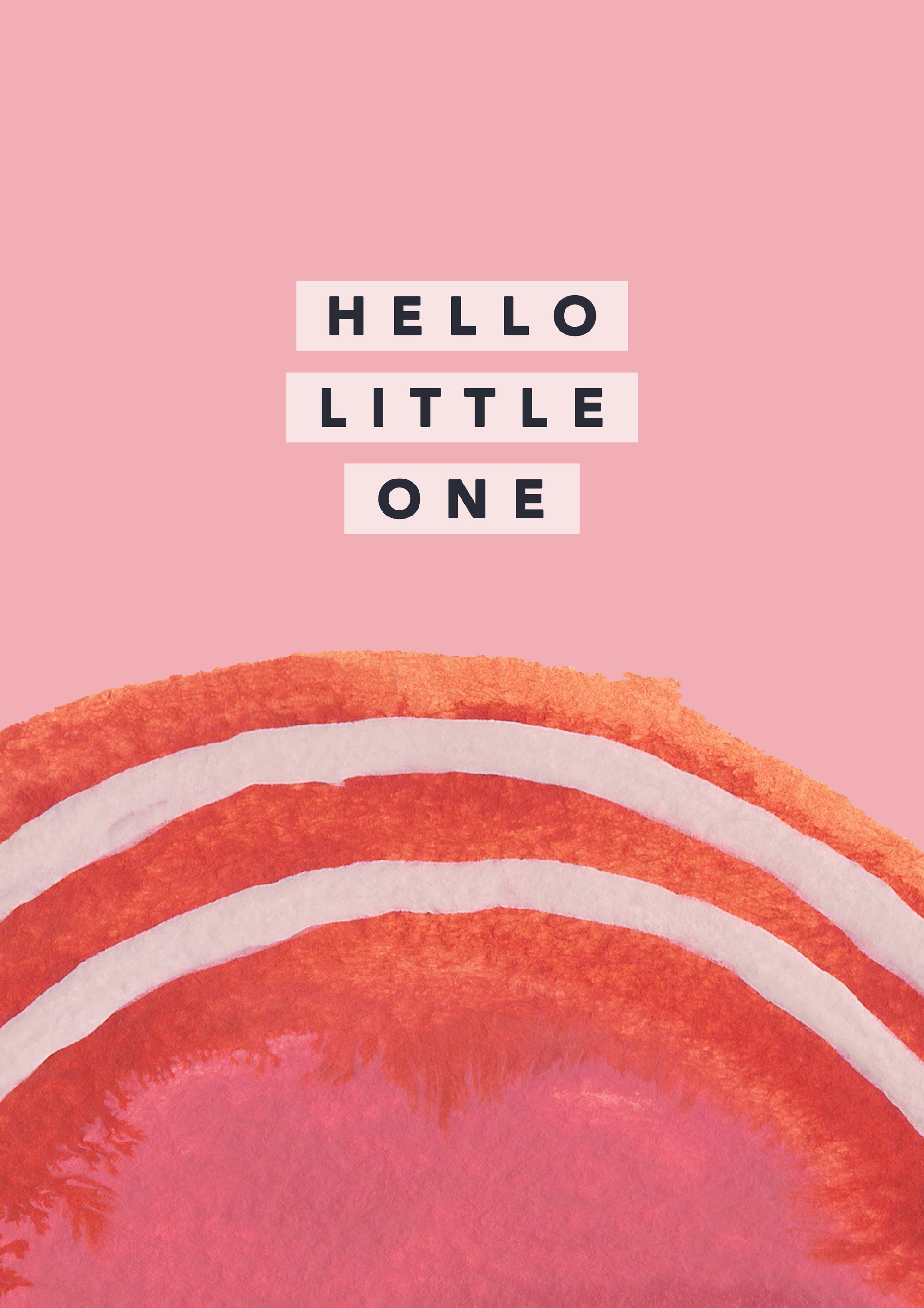 Pink Sunrise Hello Little One New Baby Card by joy jen at penny black