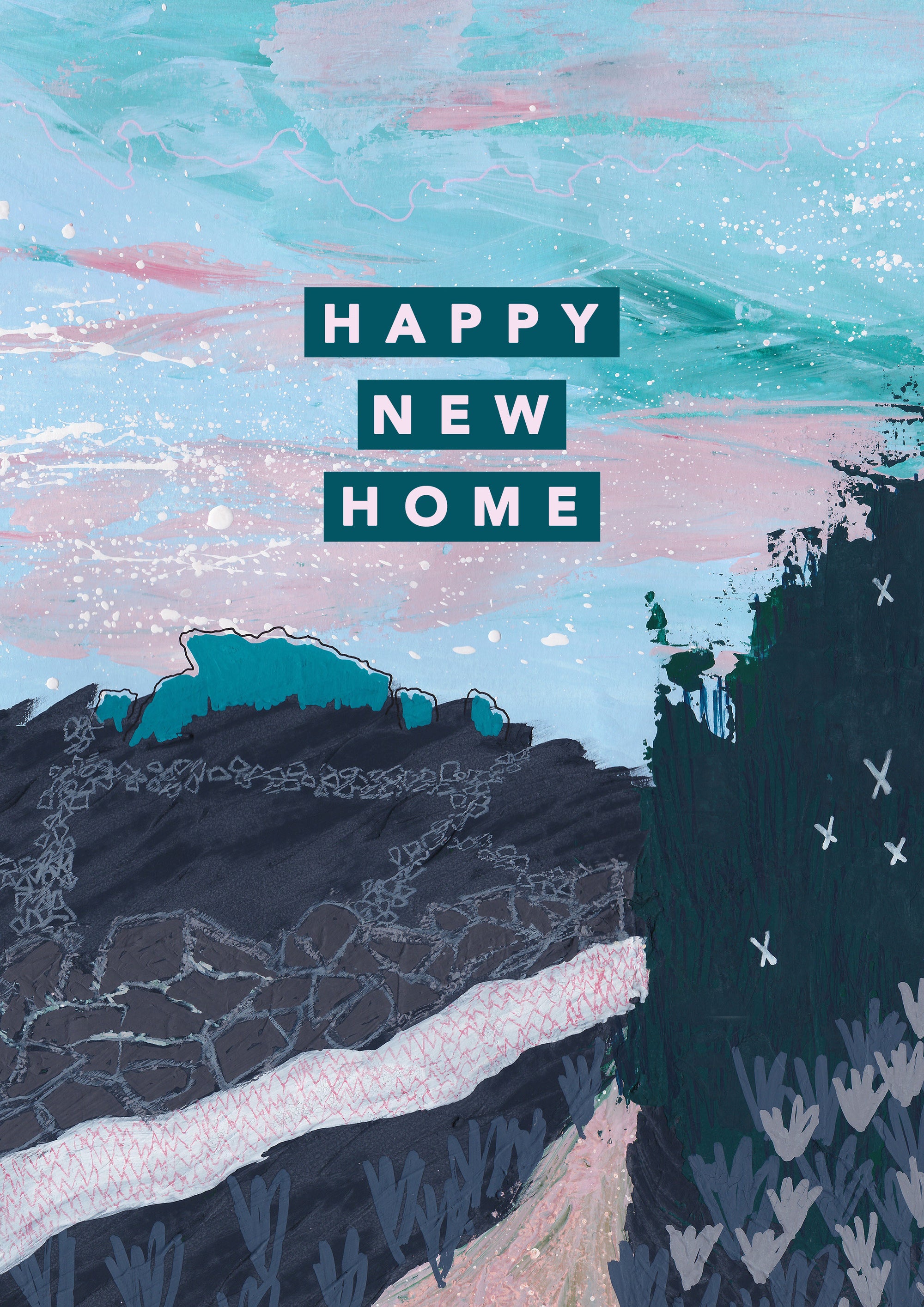 Abstract Hills Happy New Home Card by joy jen at penny black