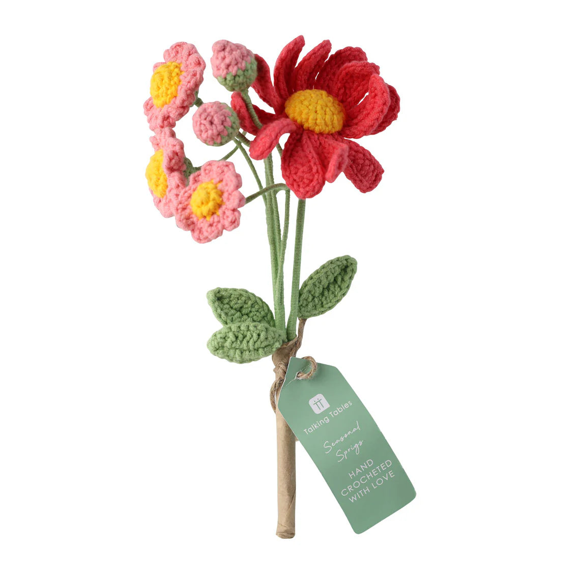 Pink Daisy Crochet Sprig Decoration - 2pk By Penny Black