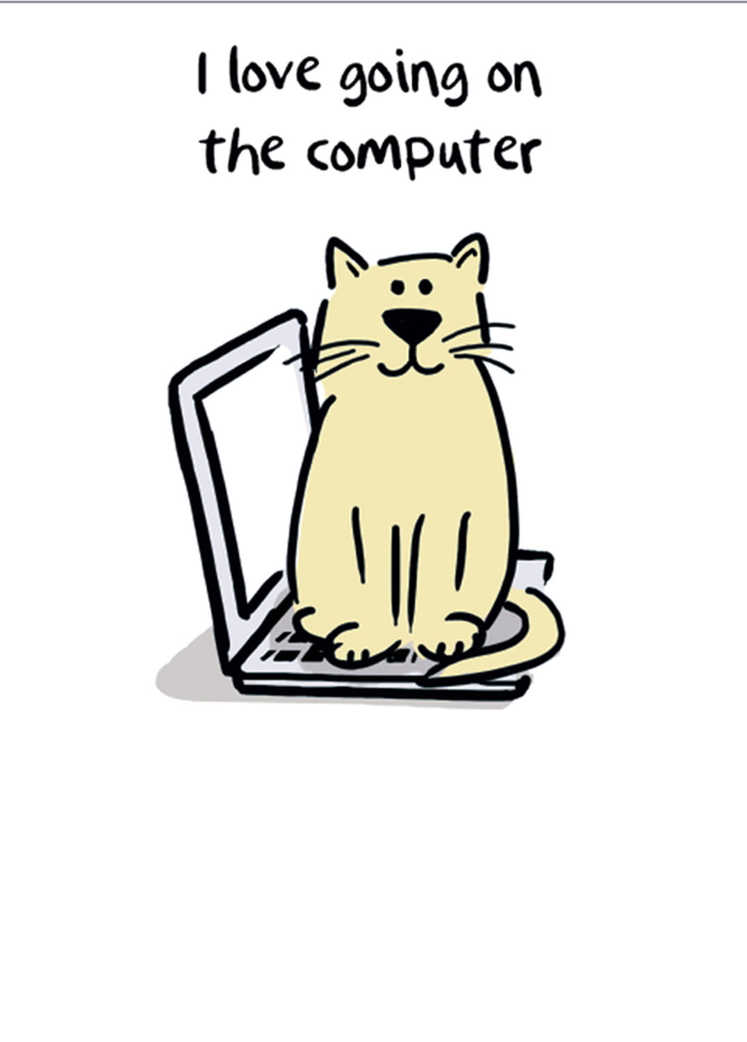 On the Computer Funny Cat Card by penny black