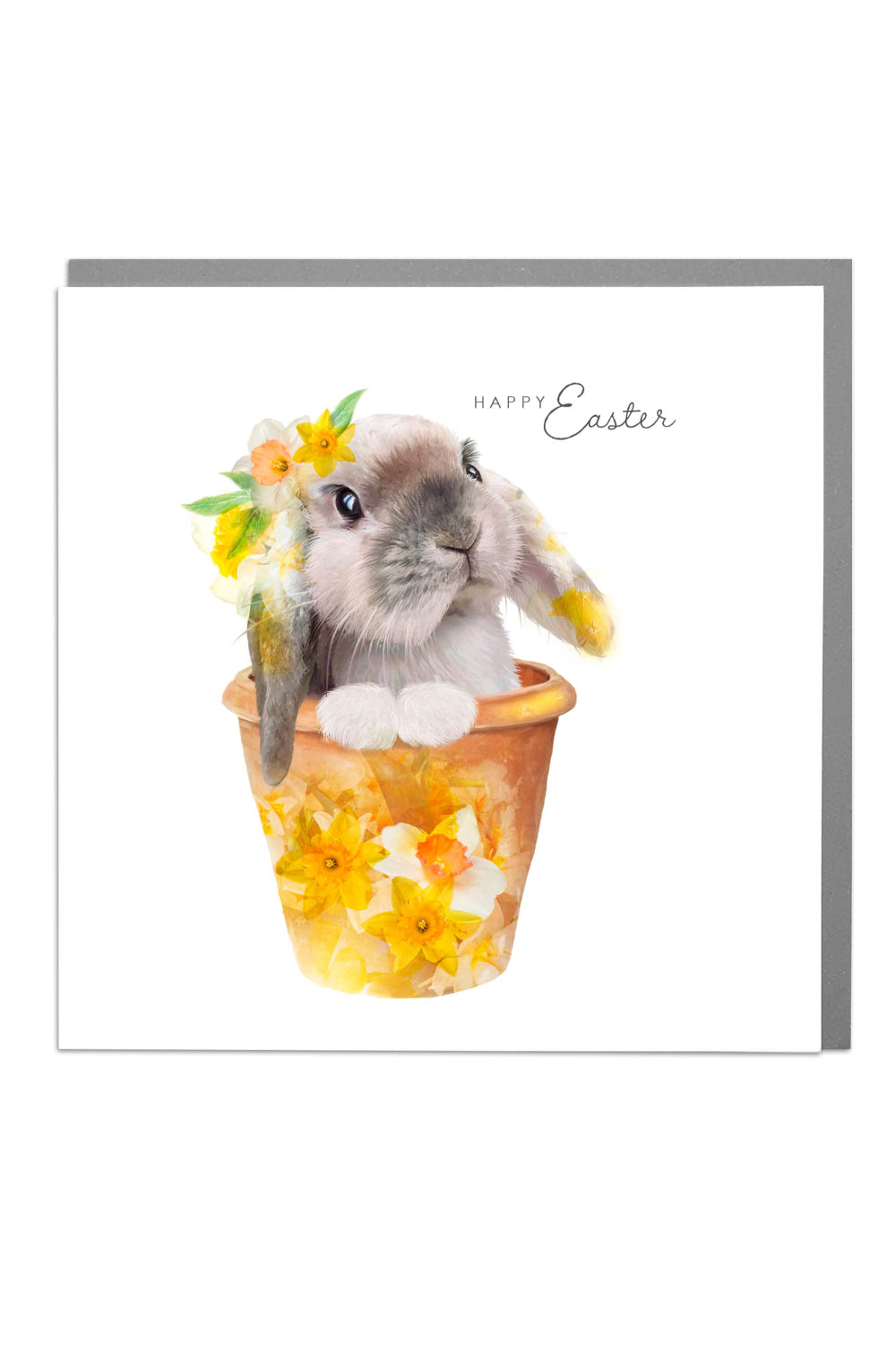 Floral Potted Bunny Photographic Easter Card by penny black