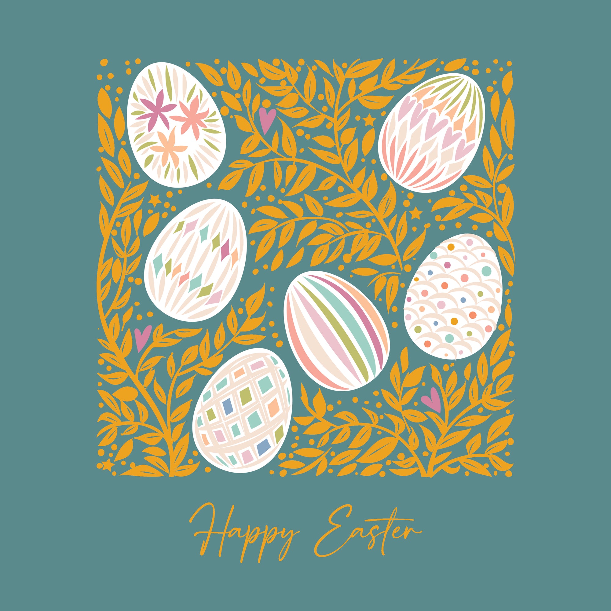 Pastel Easter Egg Nest Card by penny black