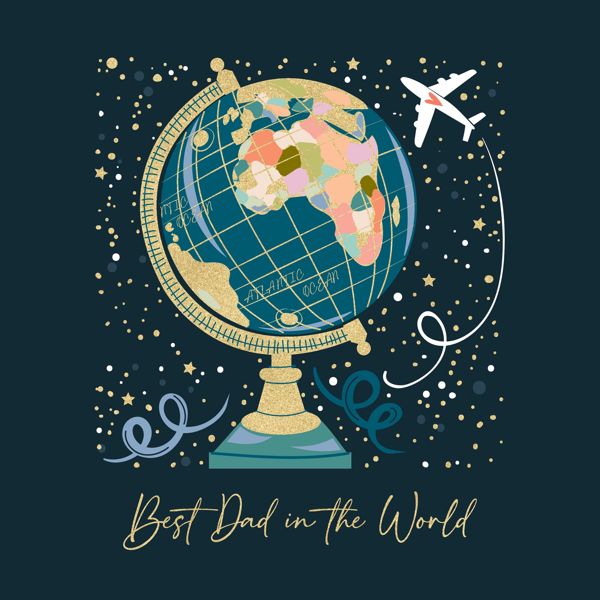 Best Dad Globe Travel Father's Day Card by penny black