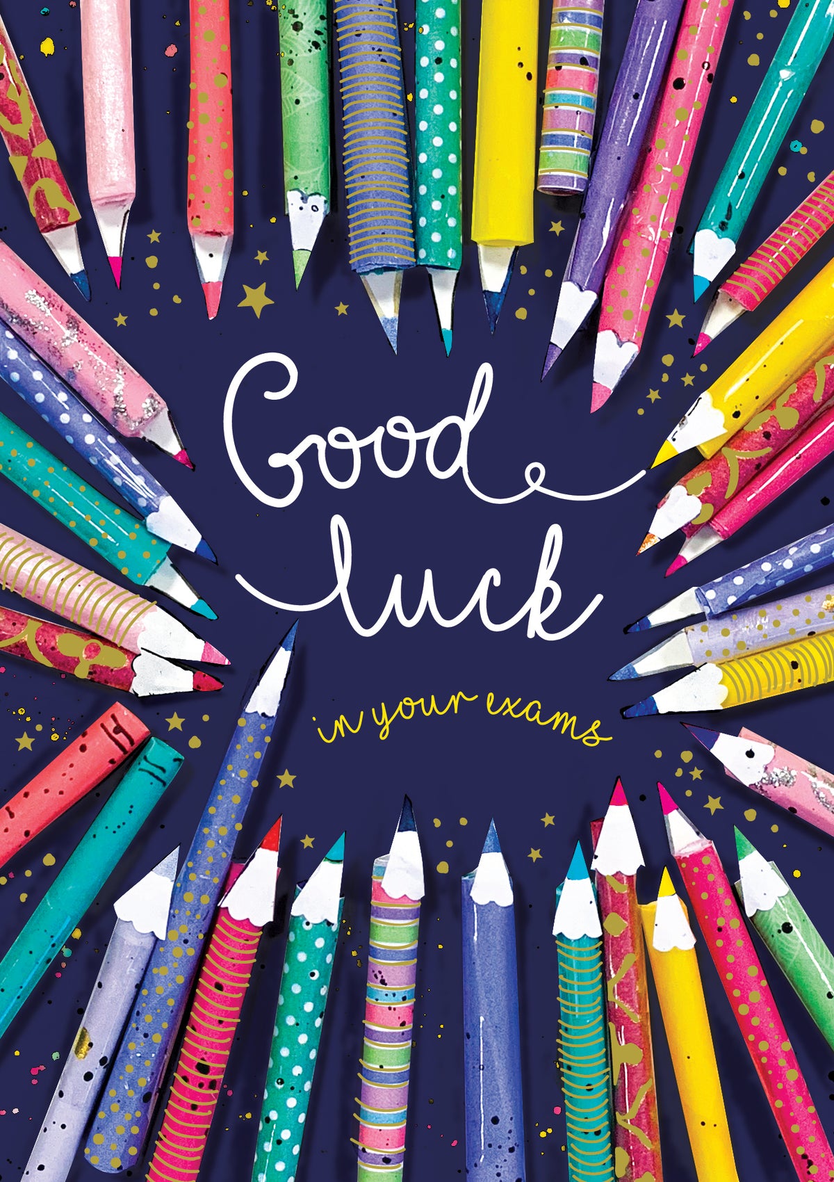 Coloured Pencils Good Luck In Your Exams Card