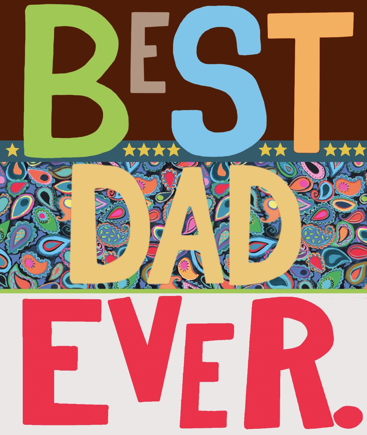 Best Dad Ever Paisley Block Father's Day Card by penny black