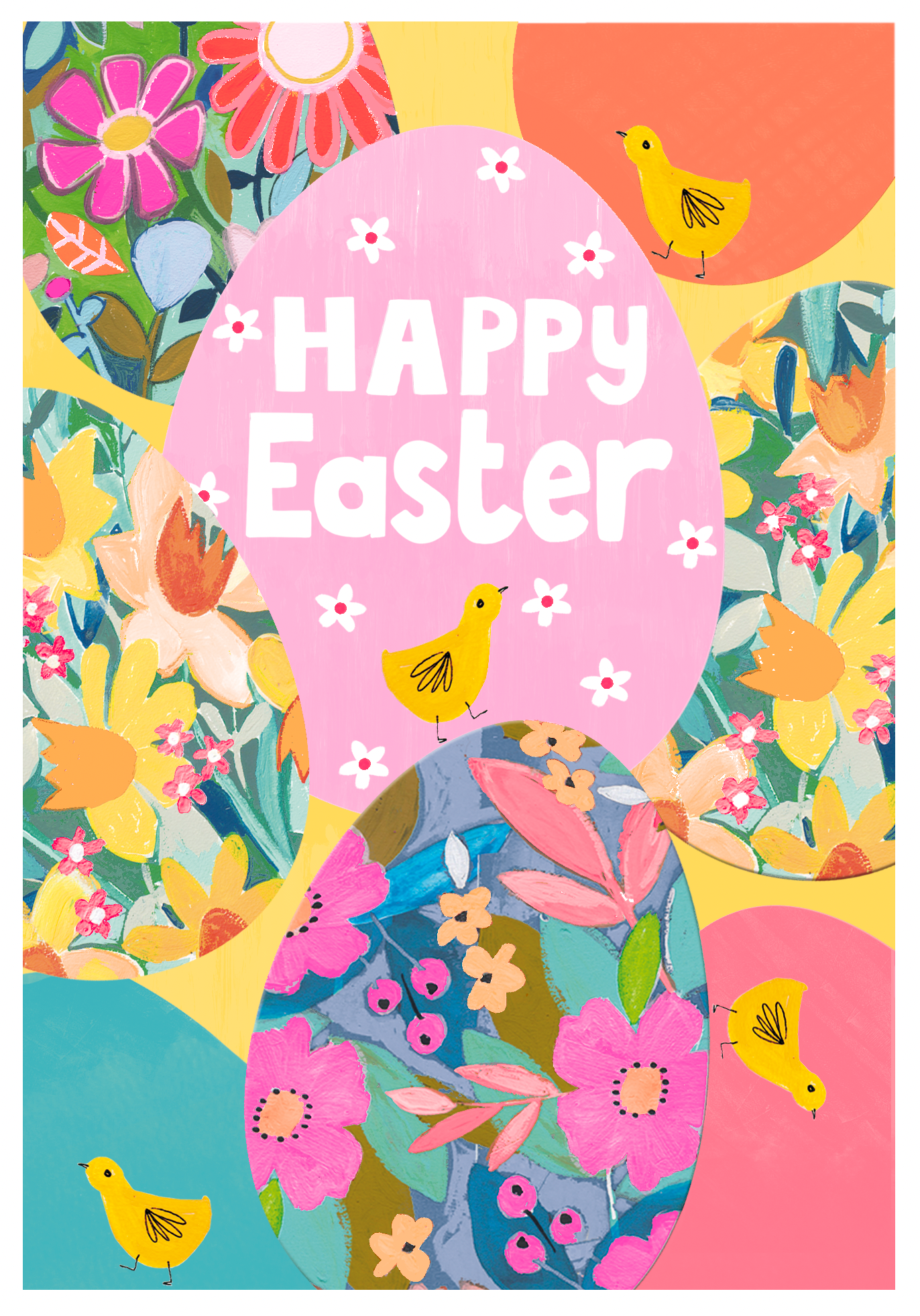 Painted Floral Eggs Easter Card by penny black