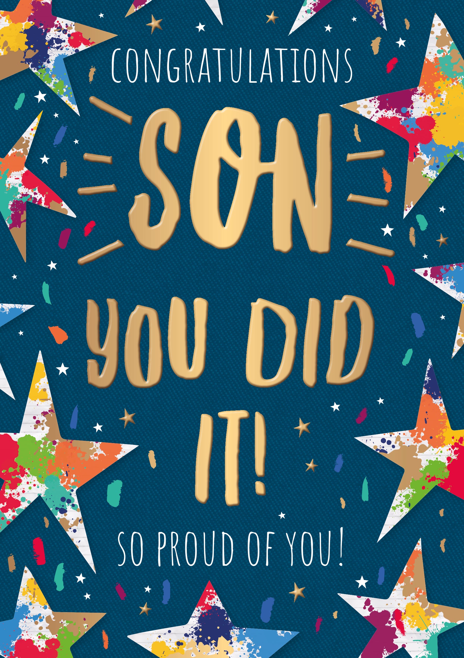 Son You Did It Stars Congratulations Card by penny black
