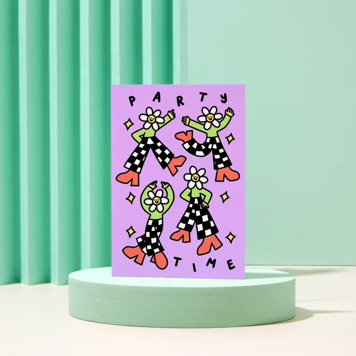 Party Time Disco Daisies Card