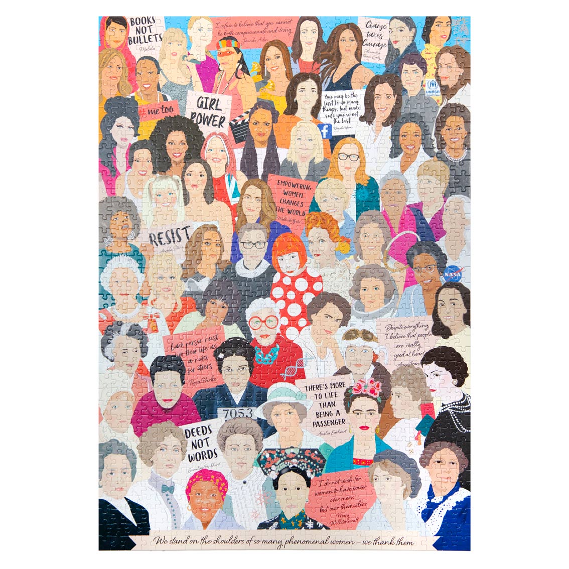 An image of a completed jigsaw puzzle of Phenomenal Women.