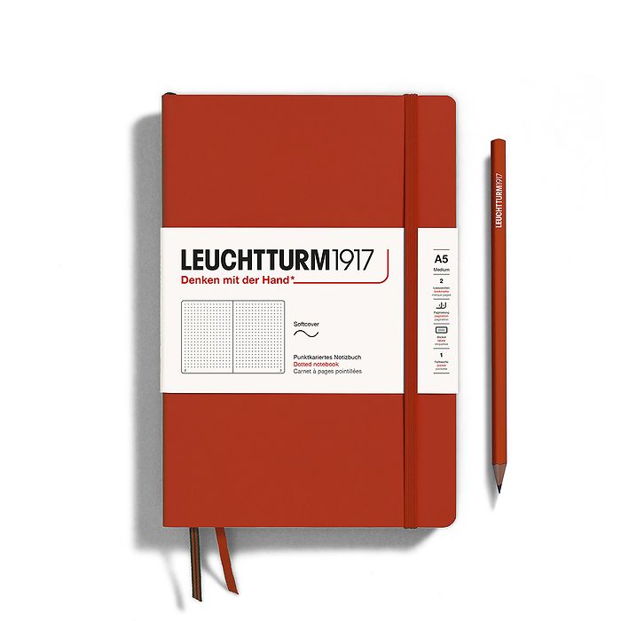 Leuchtturm1917 Notebook A5 Medium Softcover in fox red colour