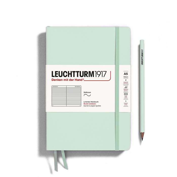 Leuchtturm1917 Notebook A5 Medium Softcover in mint green by penny black
