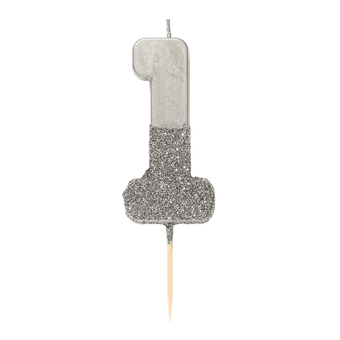 Silver Glitter Number Candle - Penny Black