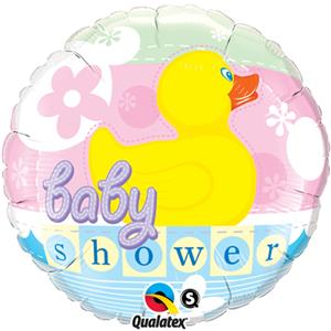 Baby Shower Rubber Duckie 18" Foil Balloon - Penny Black
