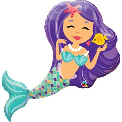 Enchanting Mermaid Super Shape Foil Balloon - Penny Black
