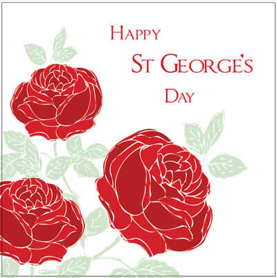 Red Roses St George's Day Card - Penny Black