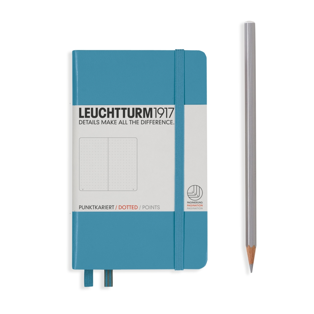 Leuchtturm1917 Notebook A6 Pocket Hardcover in light blue - Penny Black - dotted ruling