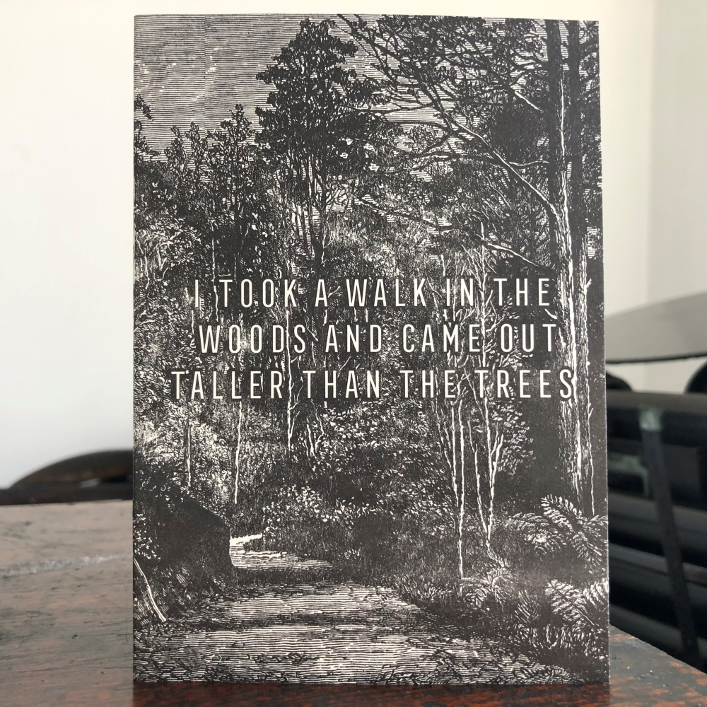 I Took A Walk In Woods Letterpress Card - Penny Black