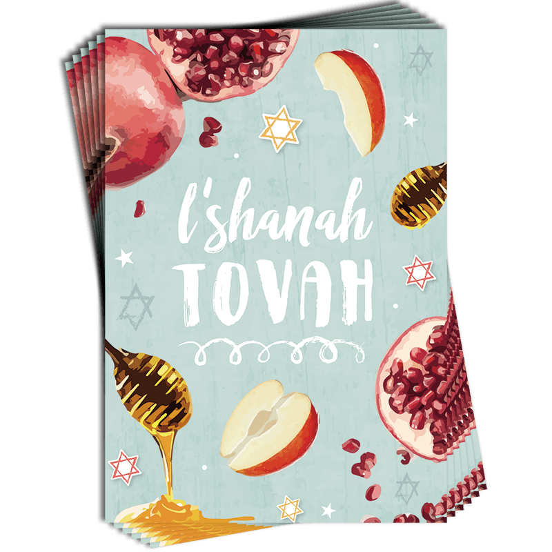 L&#39;Shanah Tovah Jewish New Year Cards 6 Pk - Penny Black