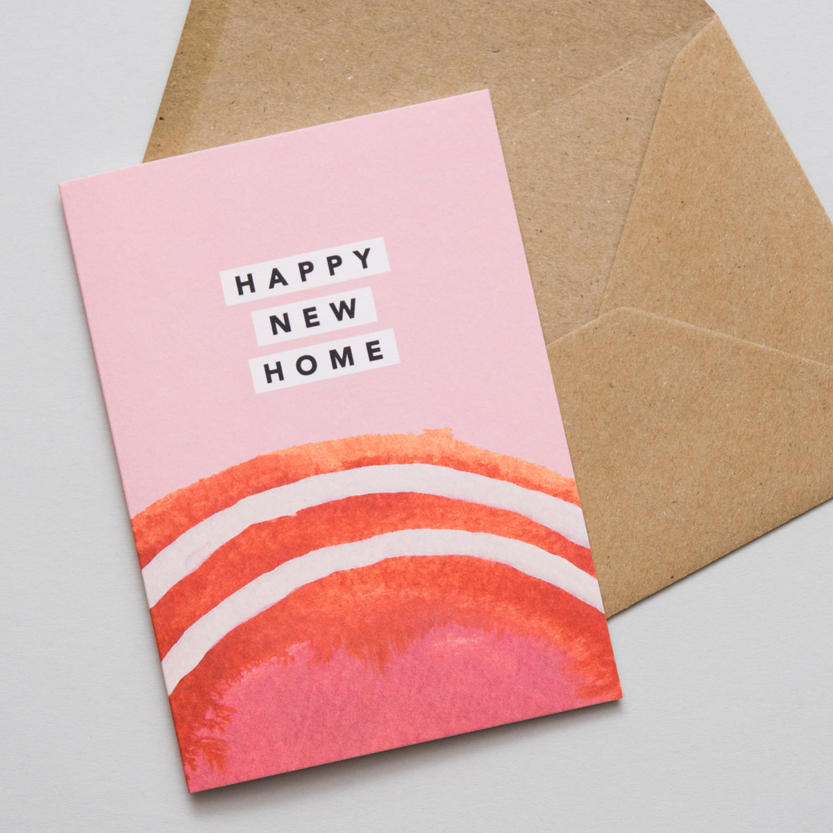 Pink Sunrise Happy New Home Card by joy jen at penny black with envelope