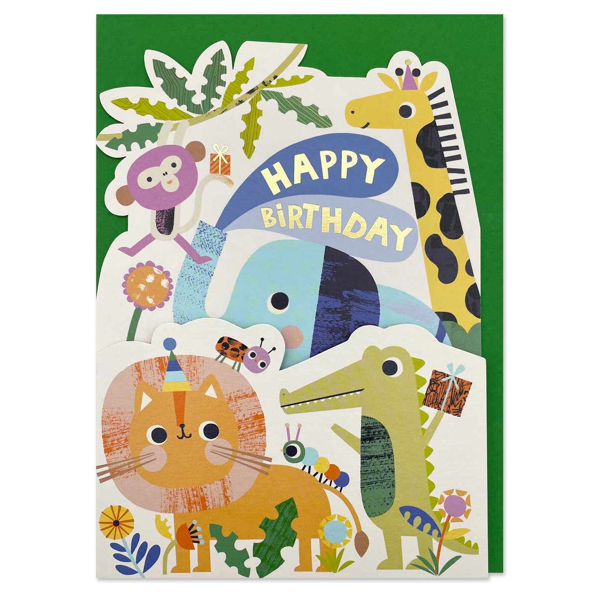 Jungle Party Cut Out Children&#39;s Birthday Card