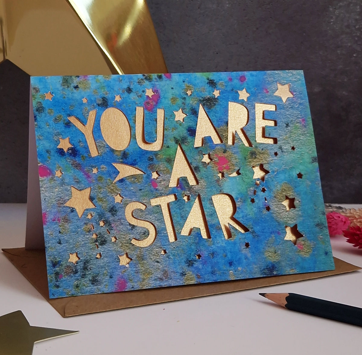 You are a Star Celestial Paper Cut Thank You Card