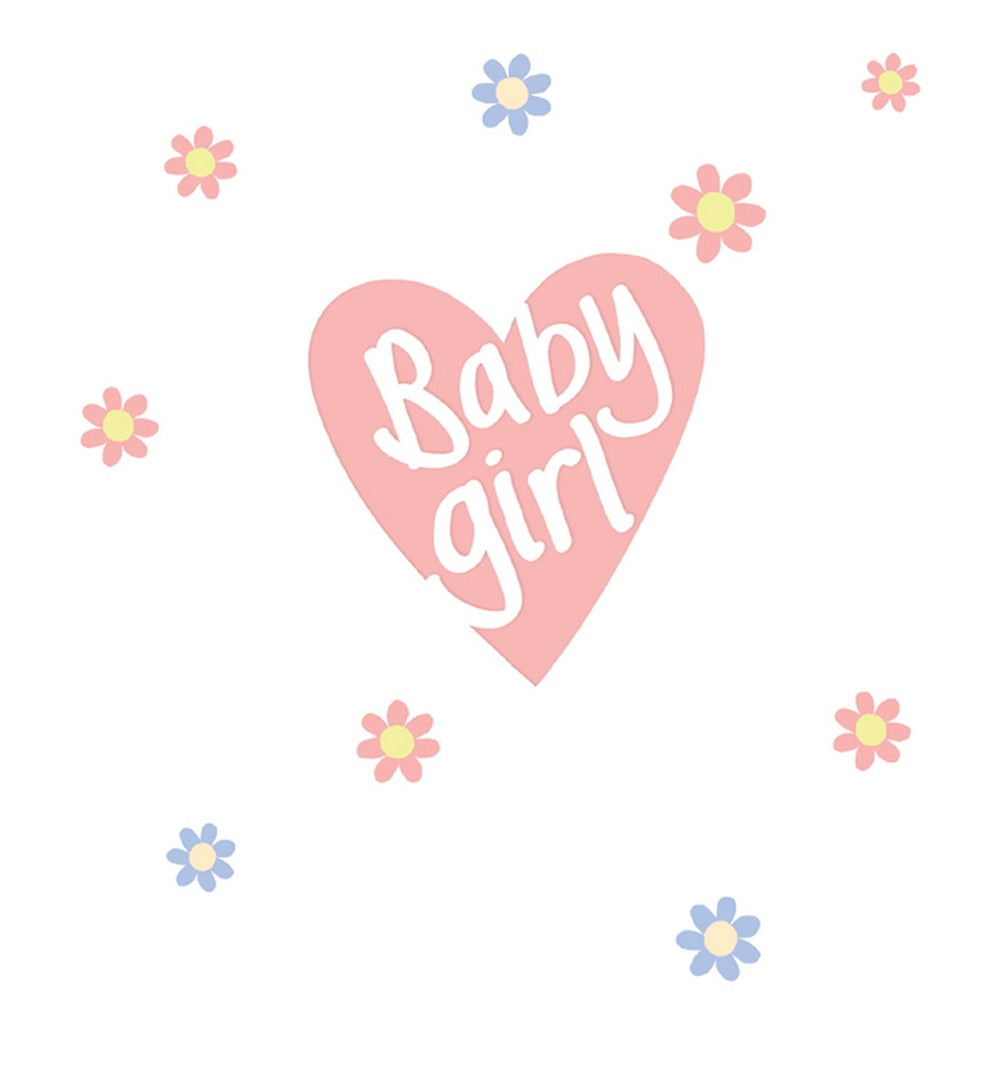 Heart Script Buds Baby Girl Card by penny black