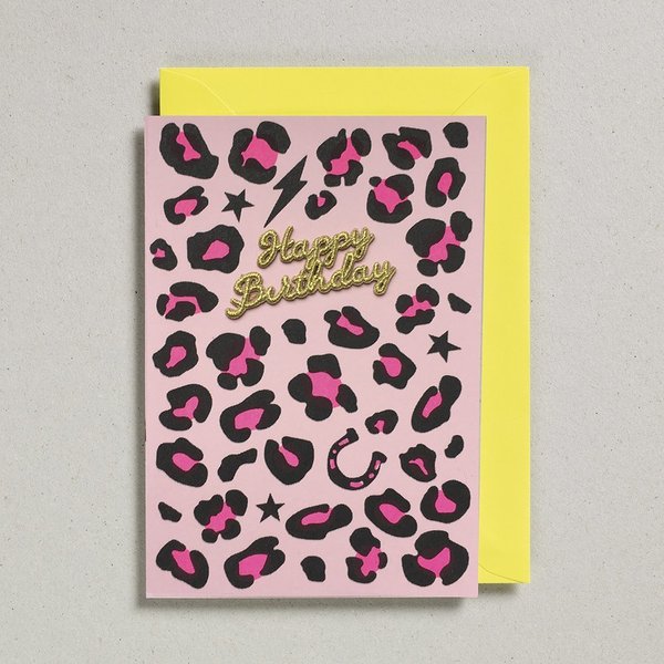 Pink Animal Print Happy Birthday Petra Boase card