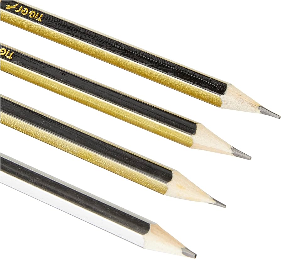 an image of 4 faceted pencils made by Tiger Stationery.