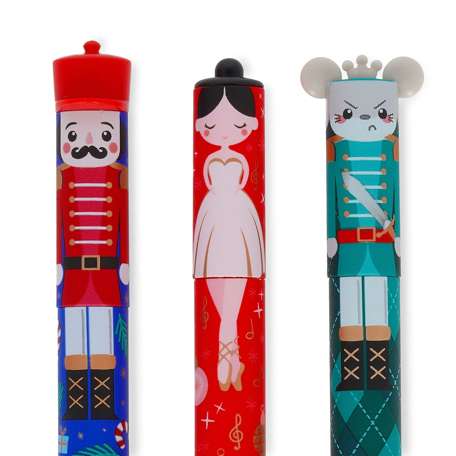 an image of three nutcracker themed erasable pens by legami