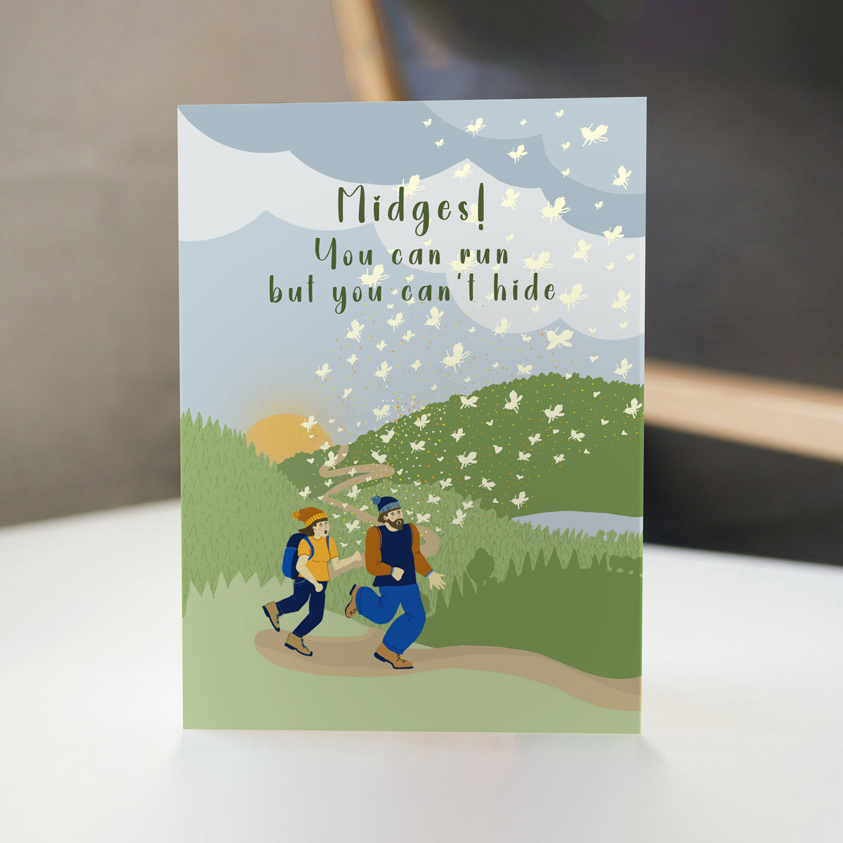 Midges You Can Run But You Can&#39;t Hide Outdoor Walking Card By Penny Black