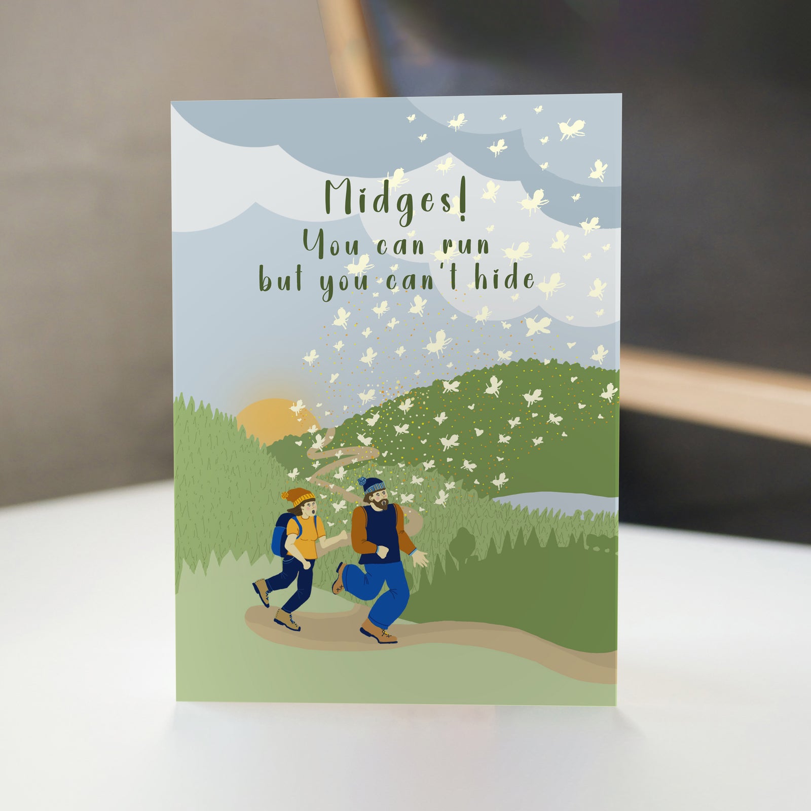 Midges You Can Run But You Can't Hide Outdoor Walking Card By Penny Black