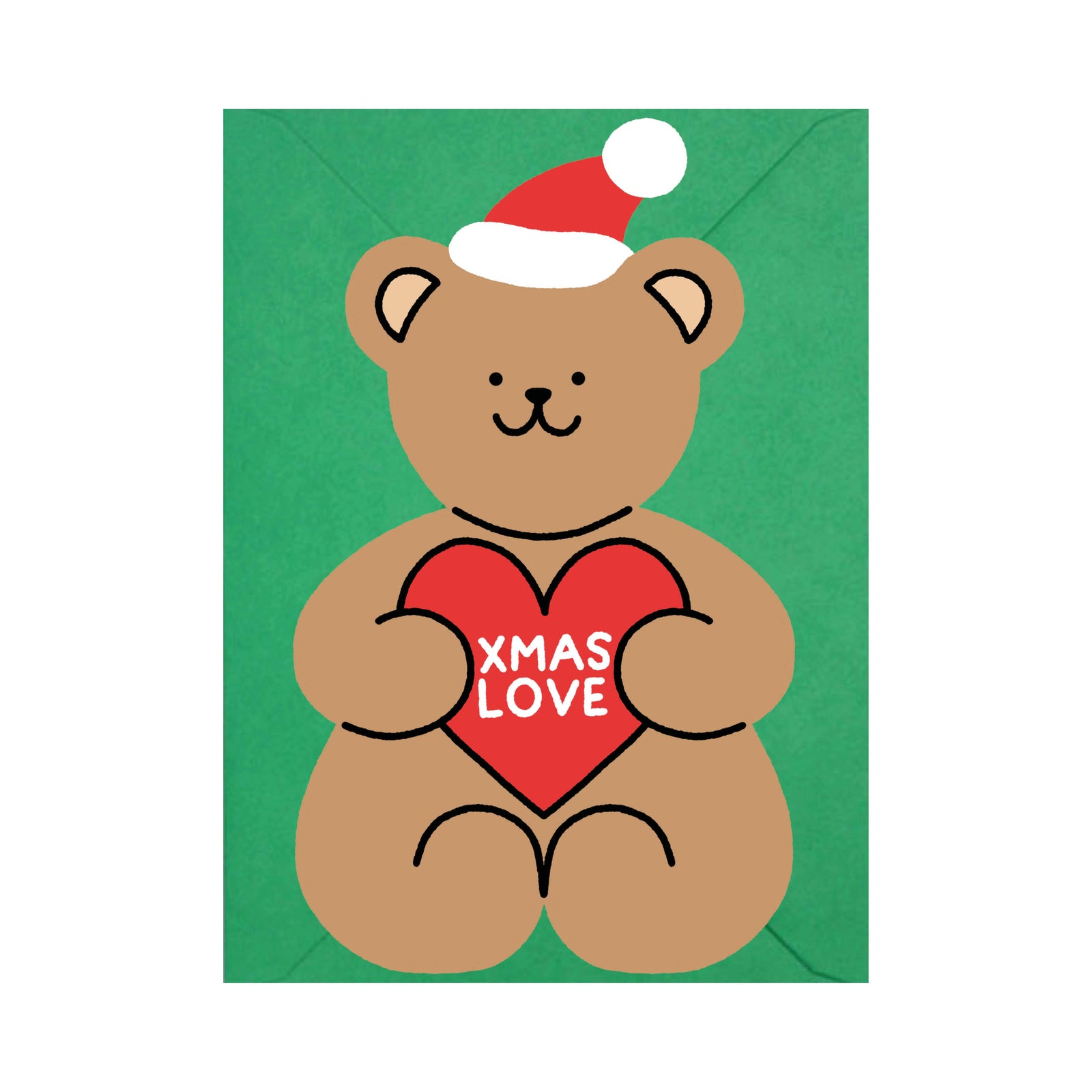 Xmas Love Cut-Out Teddy Bear Christmas Card by penny black