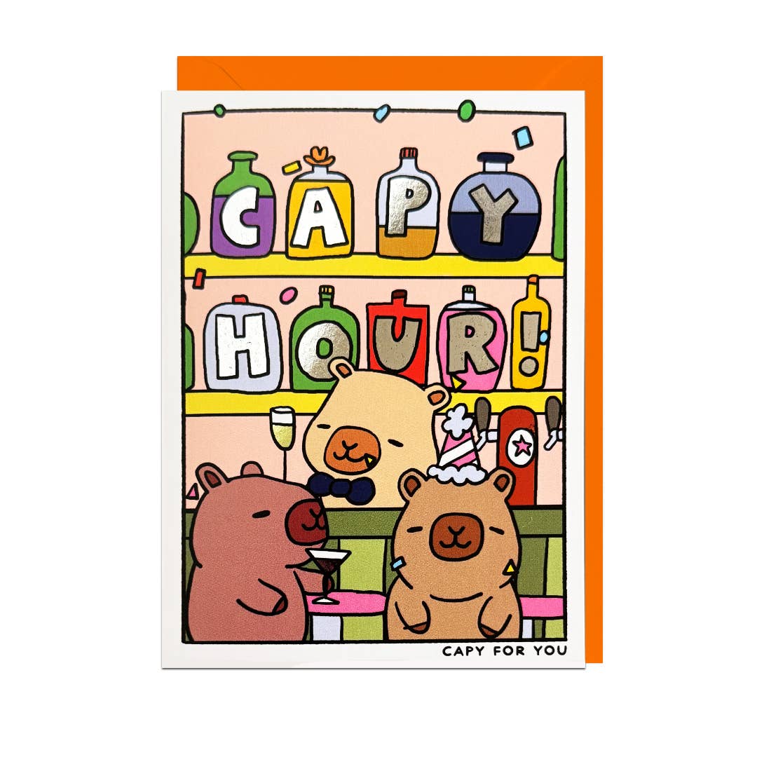 Capy Hour Cute Capybara Card
