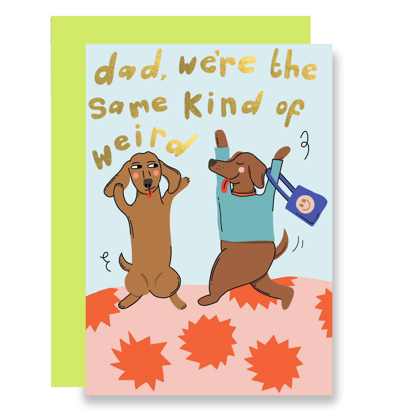 Same Kind of Weird Gold Foil Dogs Father's Day Card by penny black